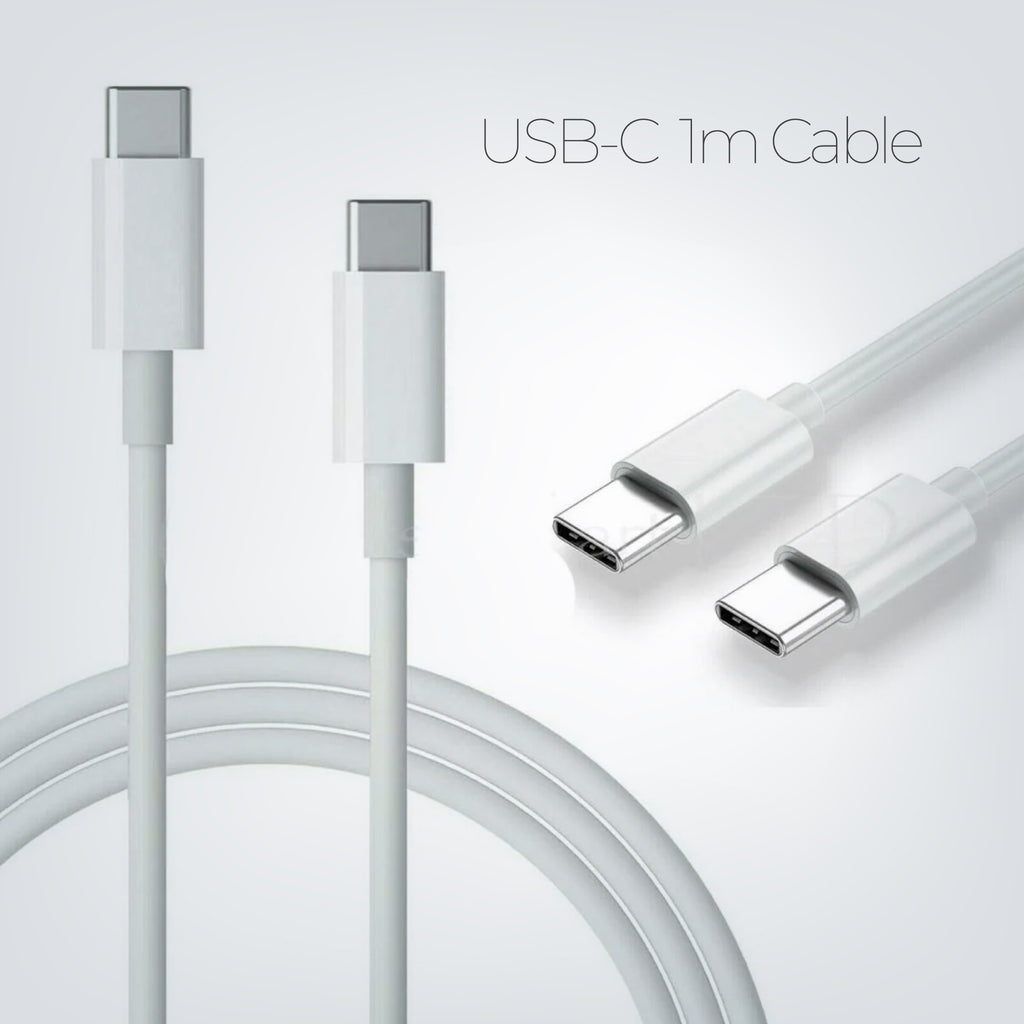 USB-C cable with connectors on a light gray background