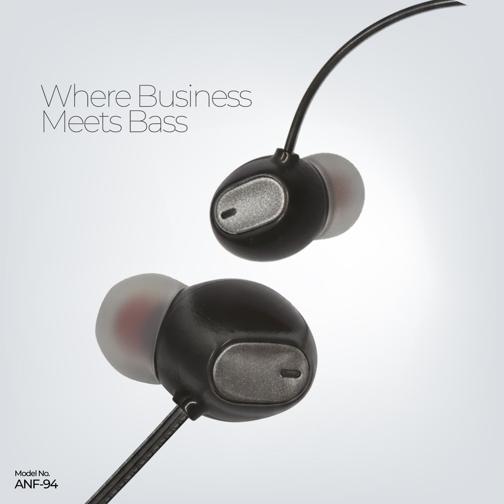 ANF-94 Business Wired Earphones - Drum Sound Deep Bass with Mic 3.5mm