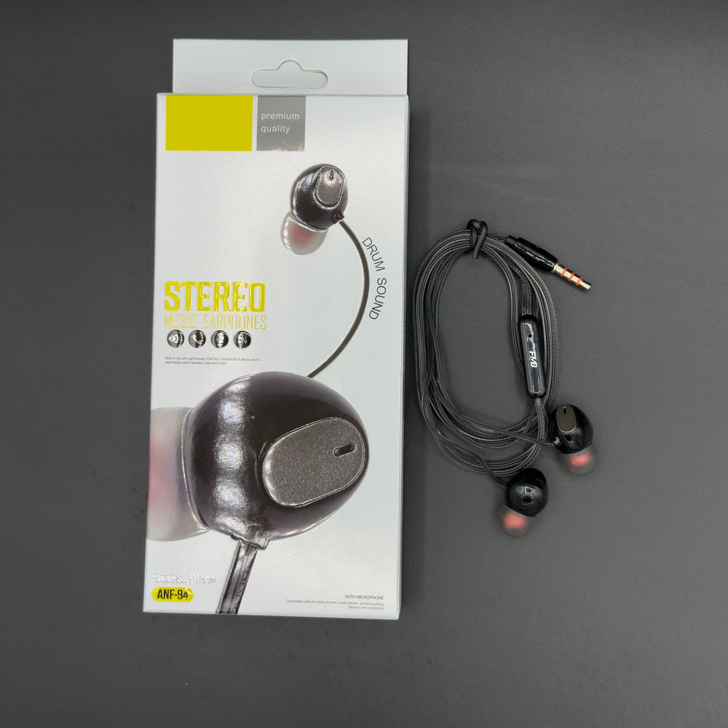 ANF-94 Business Wired Earphones - Drum Sound Deep Bass with Mic 3.5mm