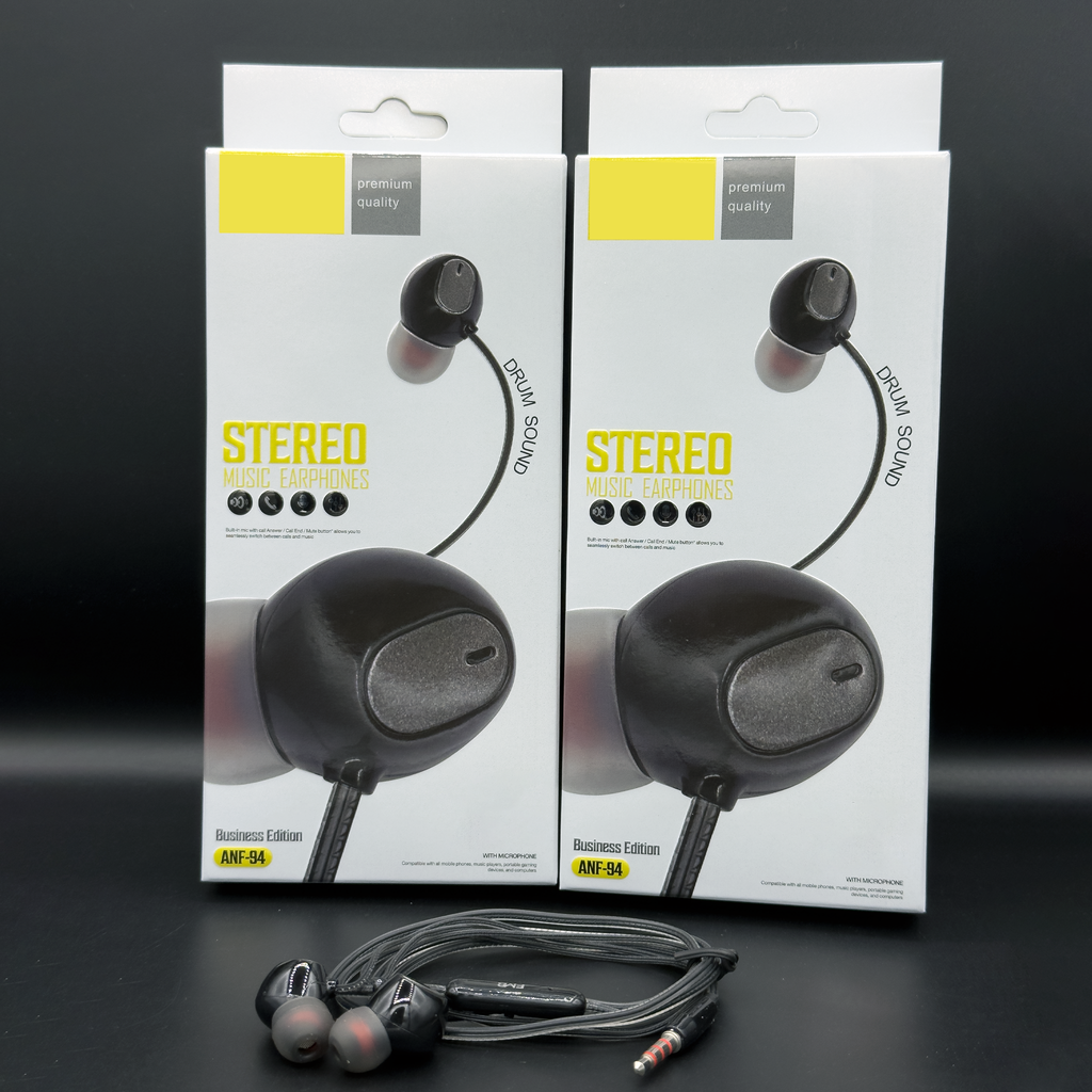 ANF-94 Business Wired Earphones - Drum Sound Deep Bass with Mic 3.5mm