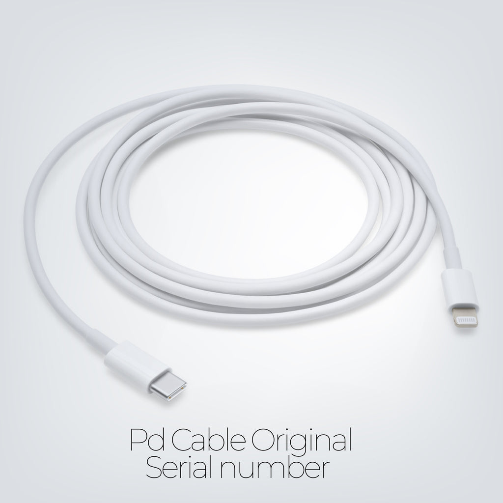 White cable with connectors on a light gray background